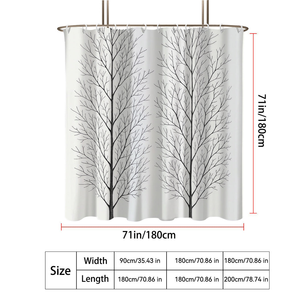 Artistic Tree Design Shower Curtain Bowlift