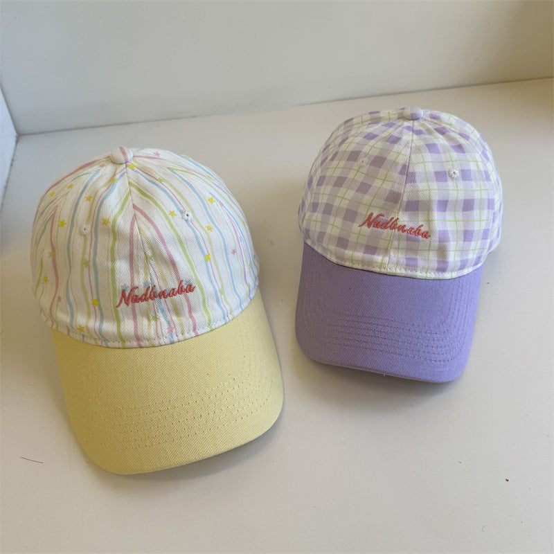 Women's Adjustable Plaid Baseball Cap Bowlift
