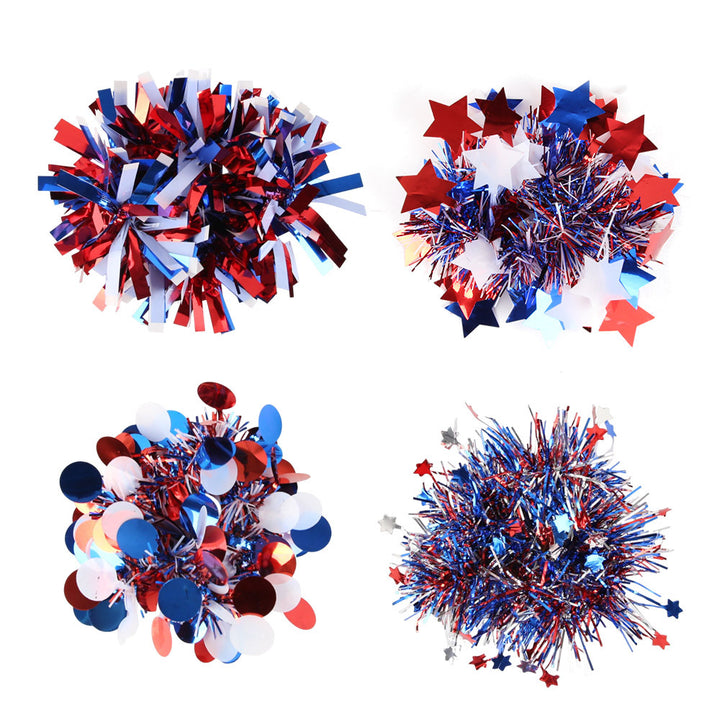 Independence Day festive tinsel pom-pom elastic wrist cuff Bowlift