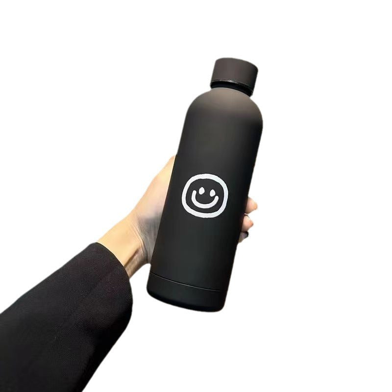 Ladies Insulated Drinking Bottle with Cheerful Smile Motif Bowlift