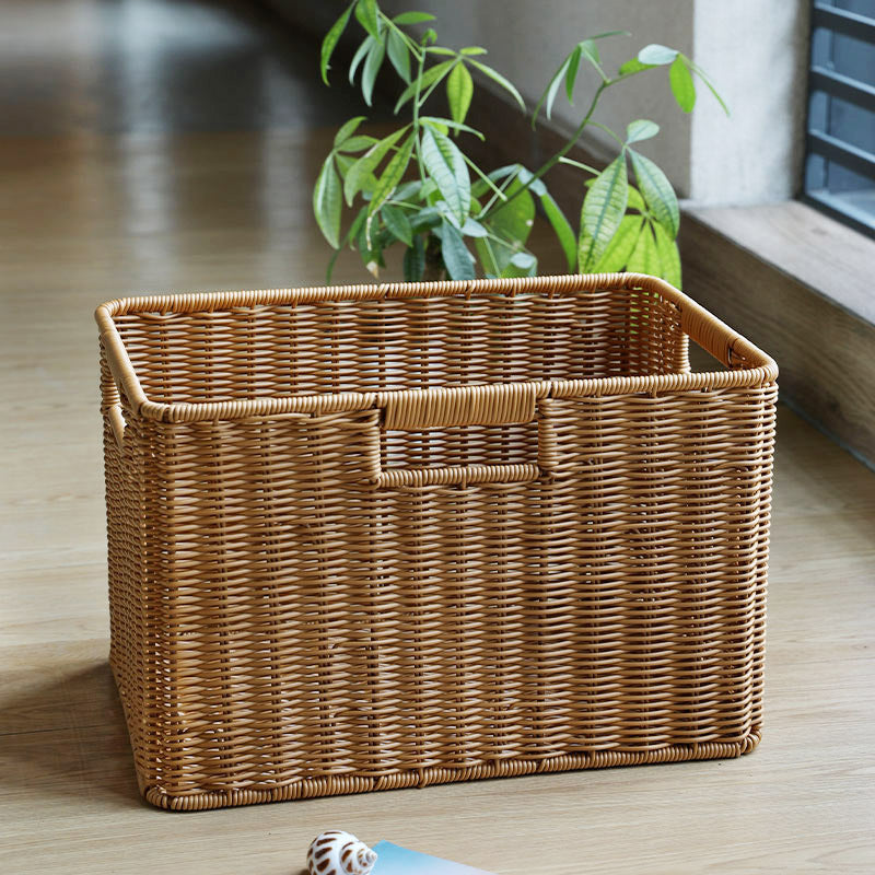 Woven Storage Basket with Ergonomic Cutout Handles Bowlift