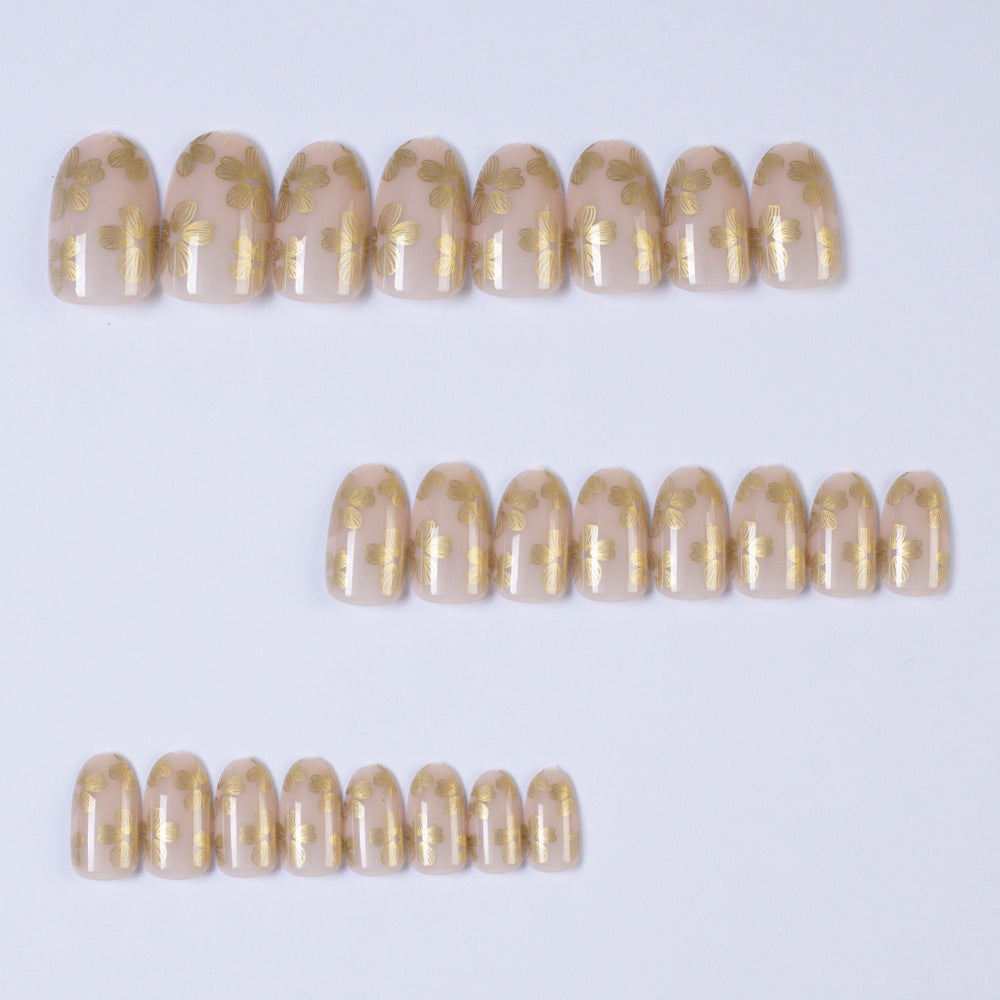 Artificial nails with elegant floral pattern Bowlift