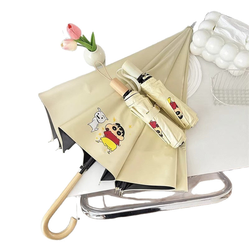Women's folding umbrella with creative character design Bowlift