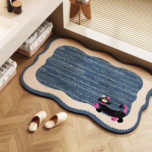 Playful Cat-Themed Bathroom Rug