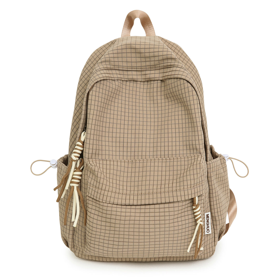 Versatile Lightweight Grid Pattern School Backpack Bowlift