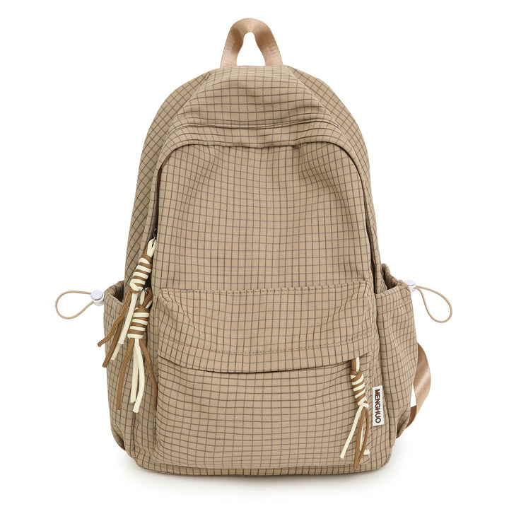 Versatile Lightweight Grid Pattern School Backpack Bowlift
