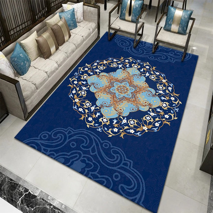Vintage-inspired geometric pattern rug