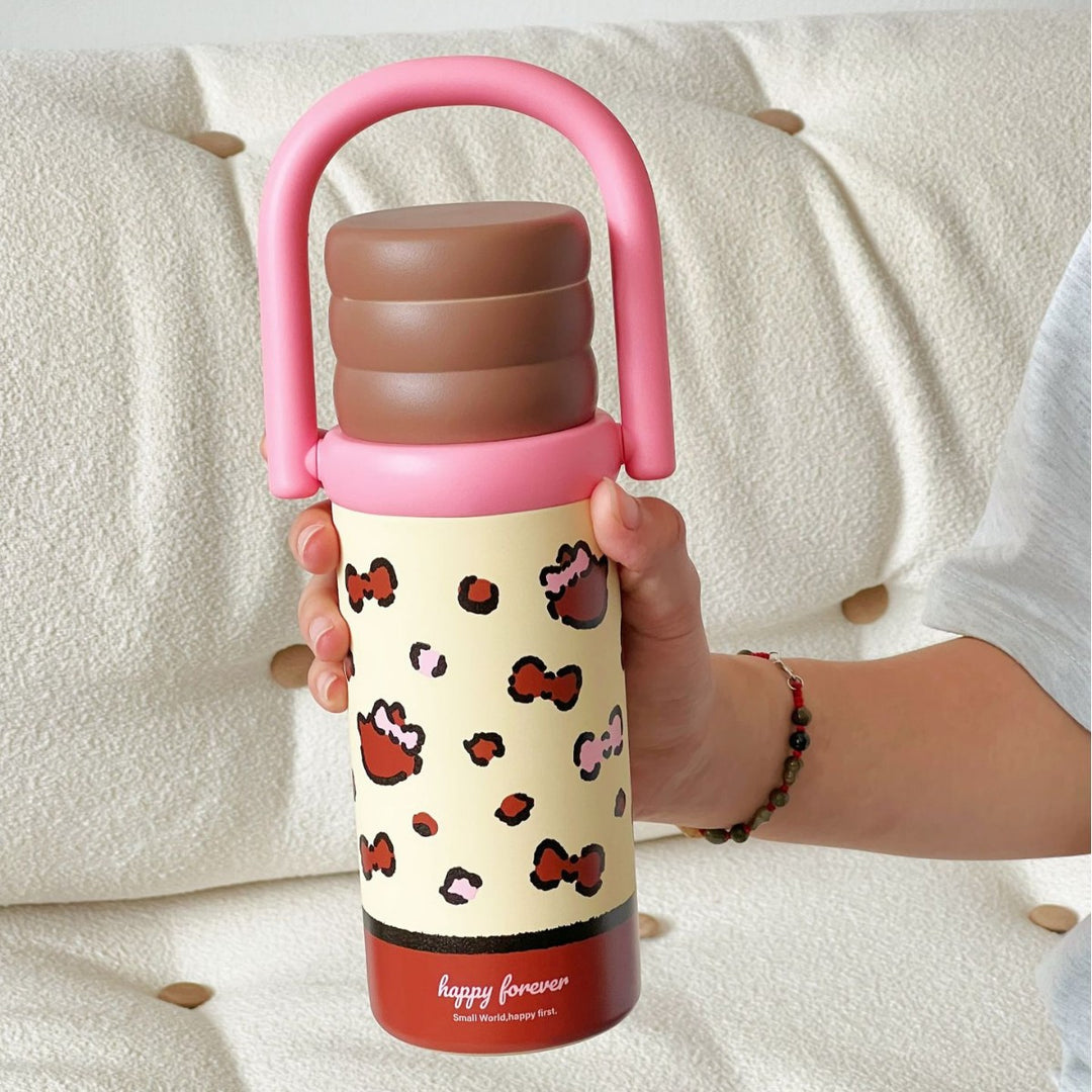 Ladies Insulated Drink Bottle with Design and Practical Handle Bowlift