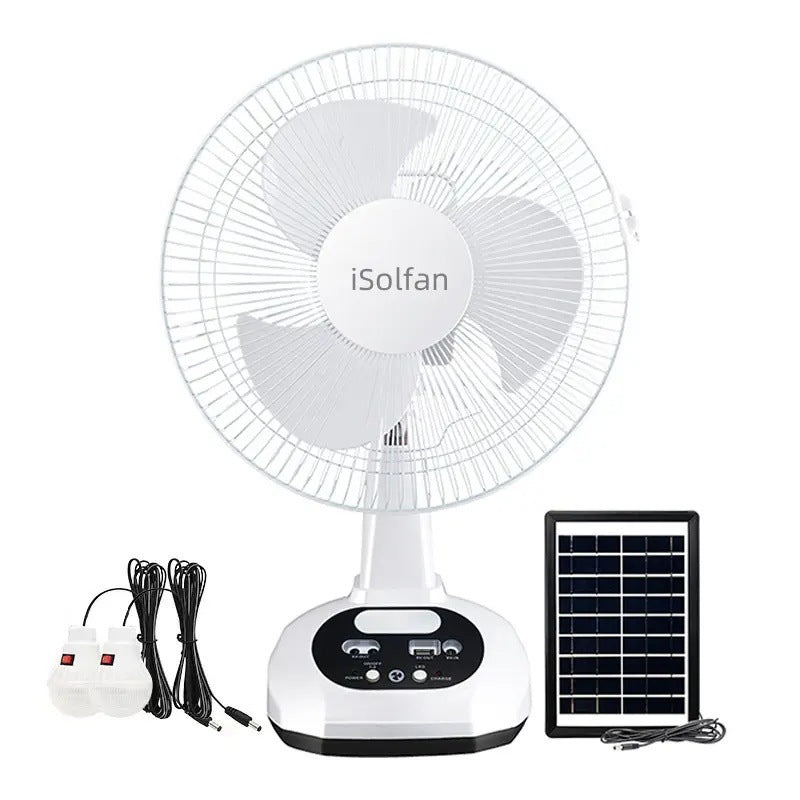Ladies Solar-Powered Stand Fan with Intelligent Control System and LED Lighting Bowlift