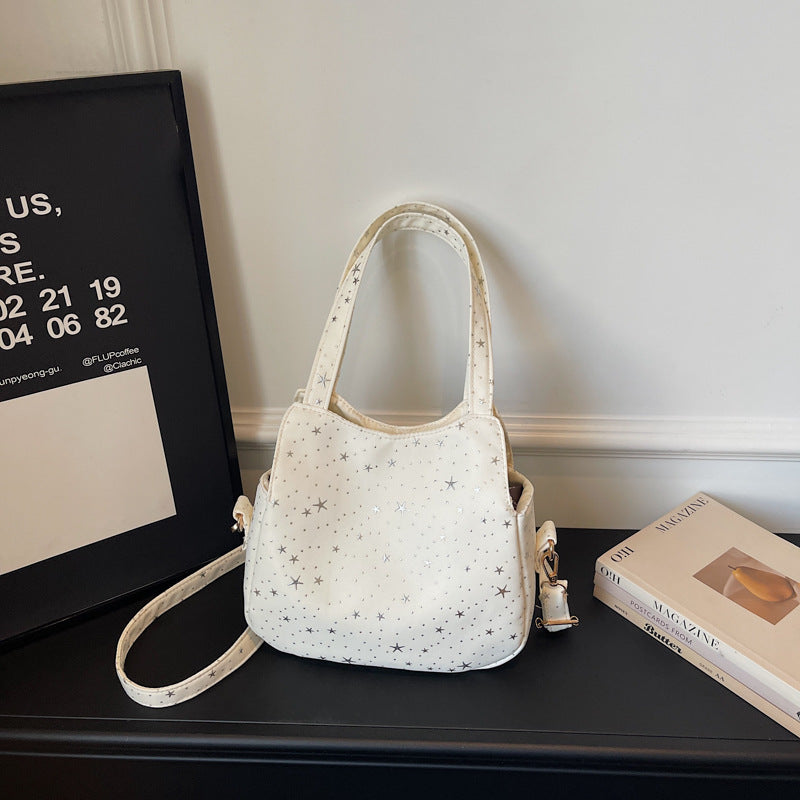 WoStar-Patterned Canvas Hobo Bag Bowlift