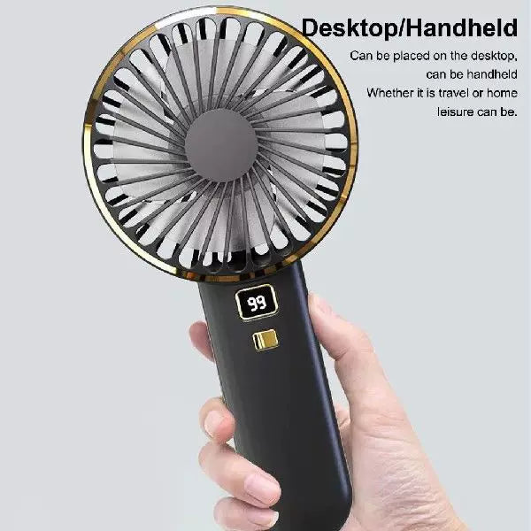 Unisex One Size compact rechargeable portable fan with digital battery level indicator and charging station Bowlift