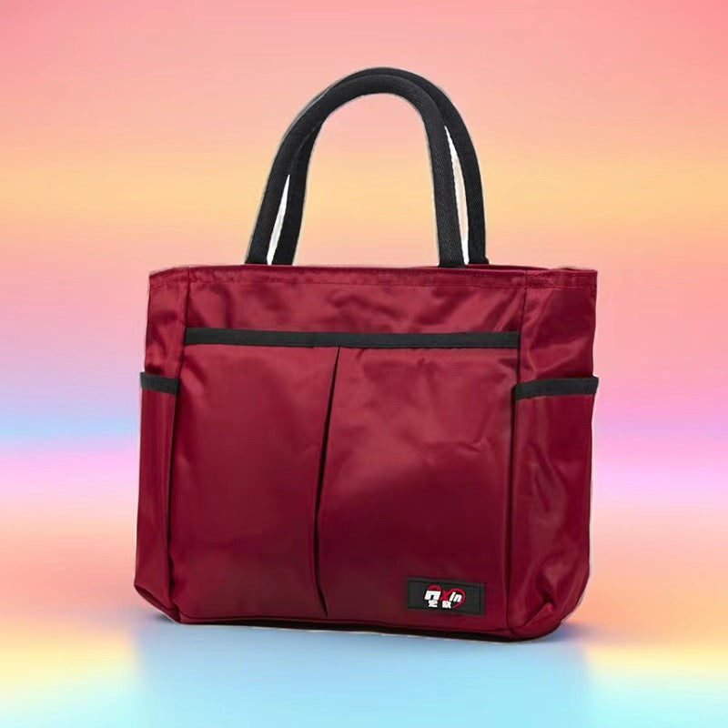 Multi-Pocket Candy Print Tote Bag Bowlift