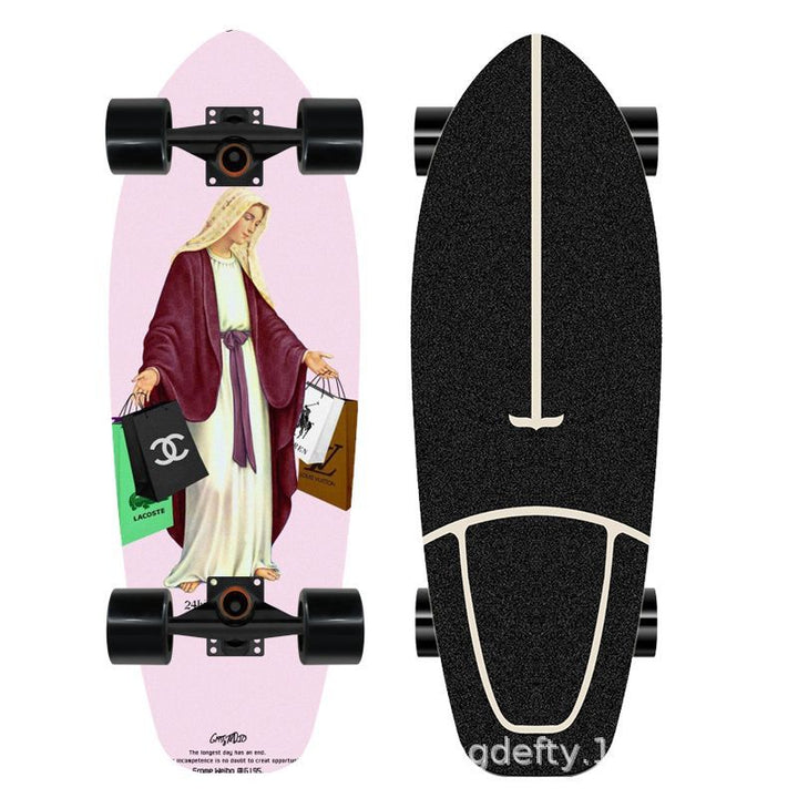 Artistic Lion Design Skateboard Bowlift