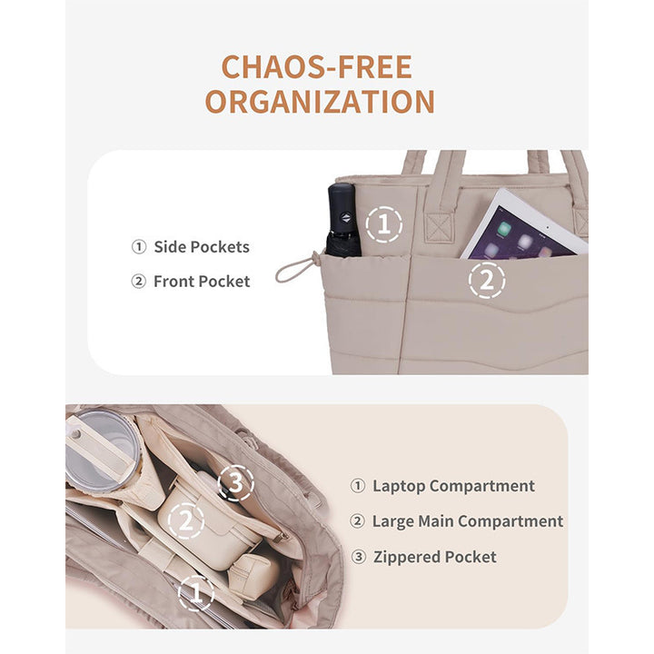Spacious everyday bag with removable organizer Bowlift