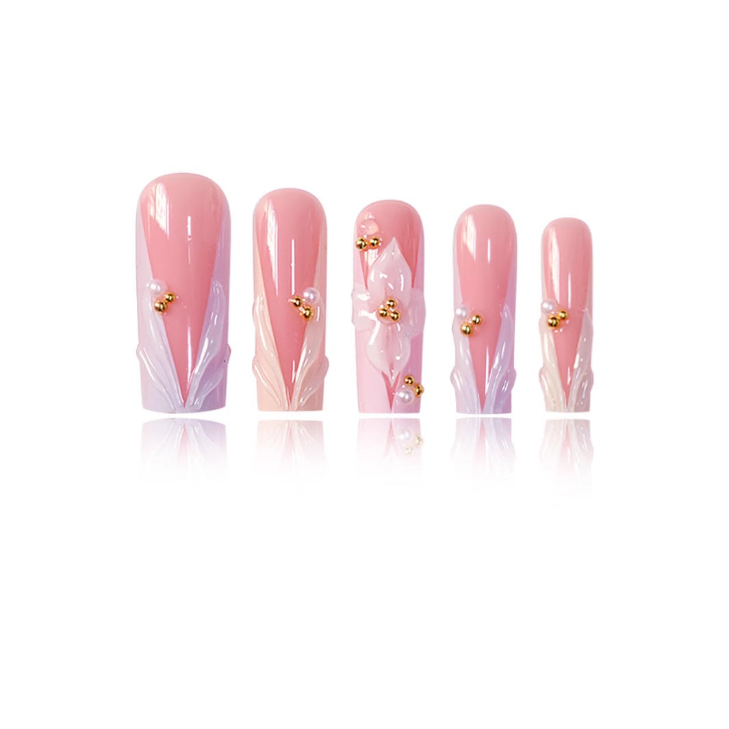 Floral Design Press-On Nails Bowlift