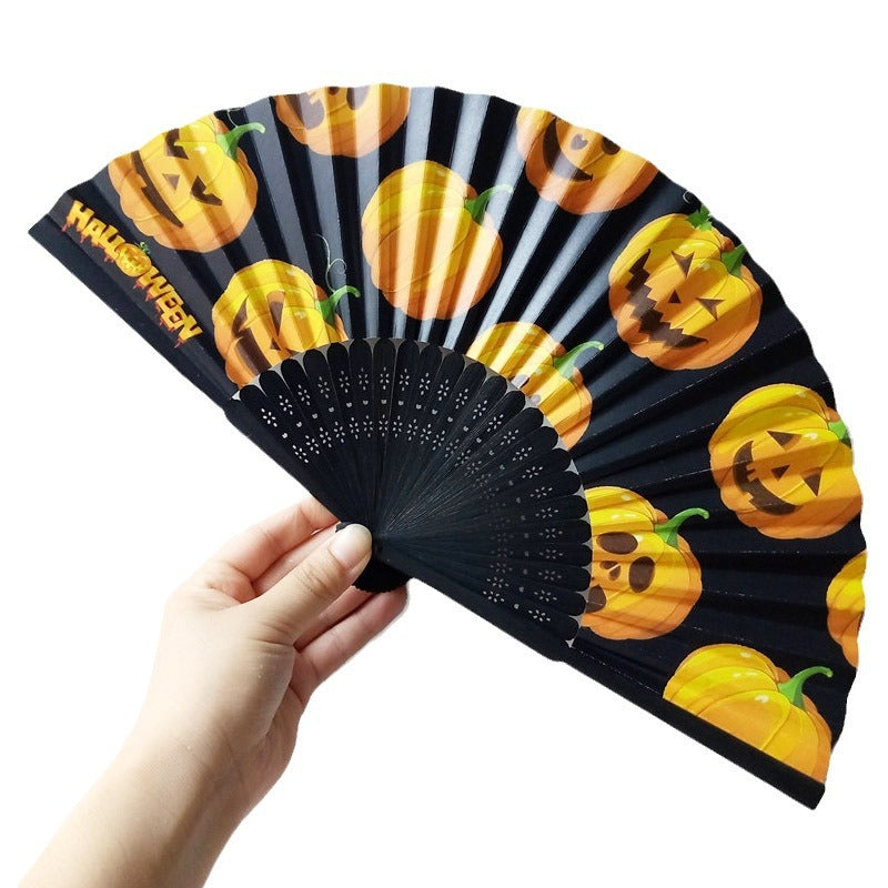 Women decorative fan with Halloween motifs Bowlift