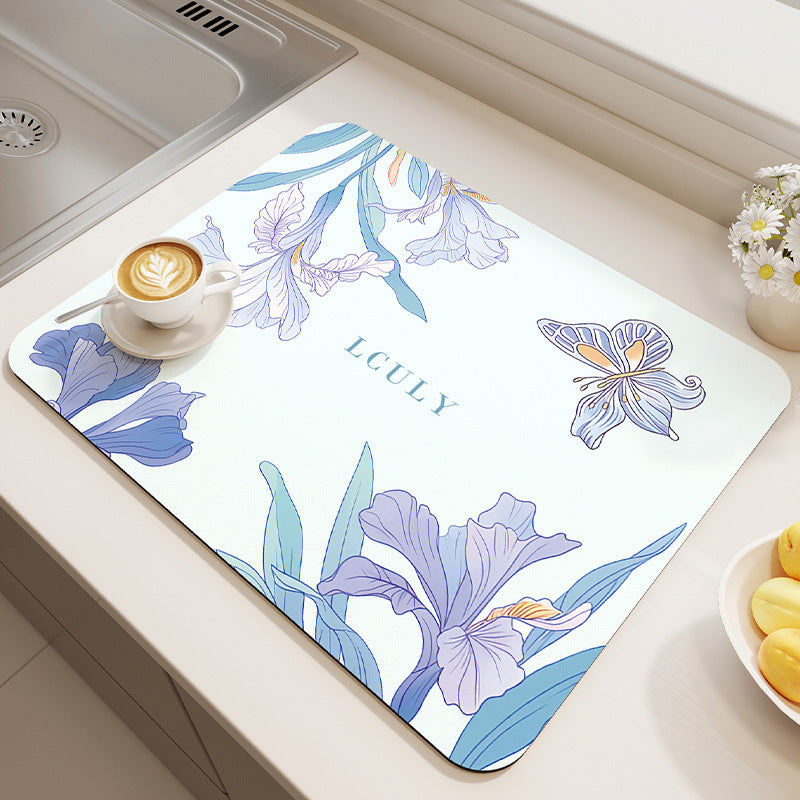 Stylish Floral Kitchen Mat Bowlift