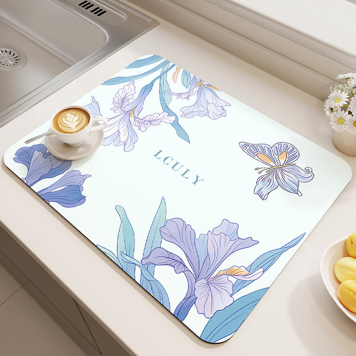 Stylish Floral Kitchen Mat Bowlift