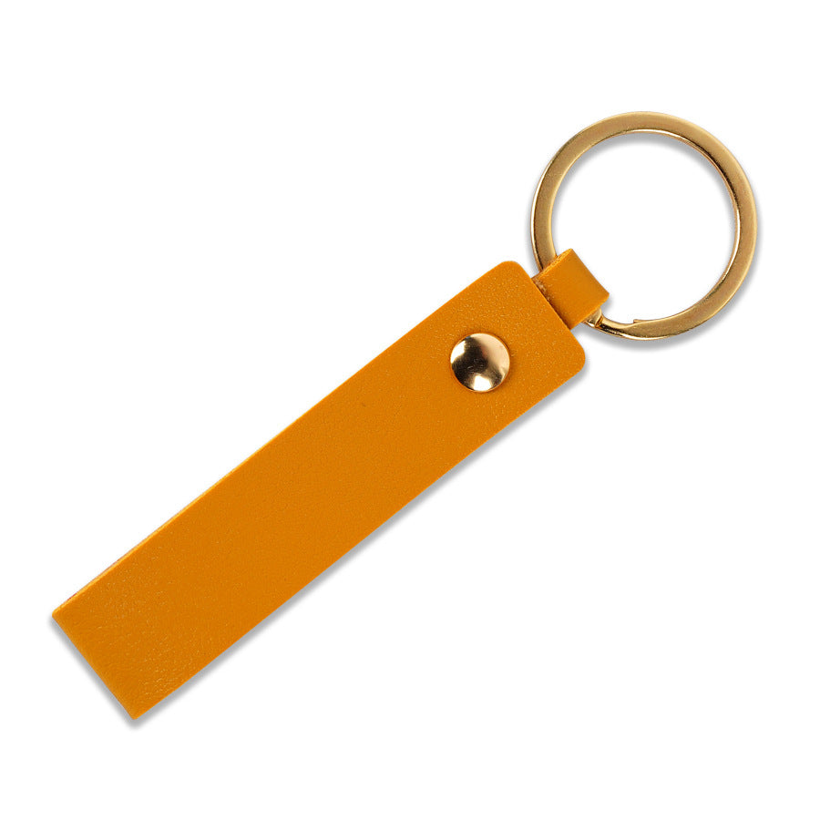Unisex keychain with stylish faux leather design Bowlift