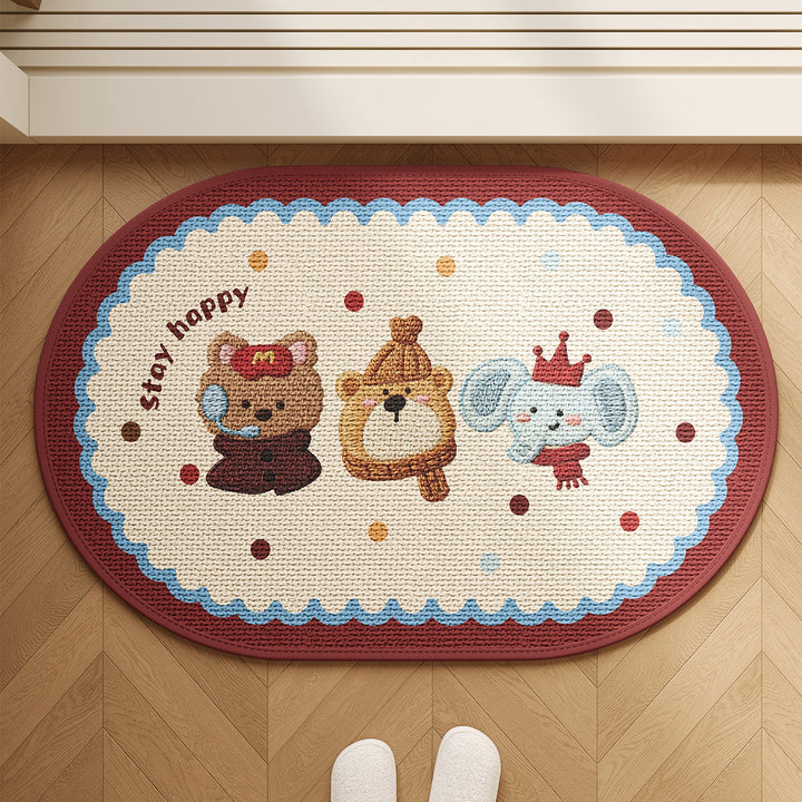 Playful Animal-Themed Welcome Mat Bowlift
