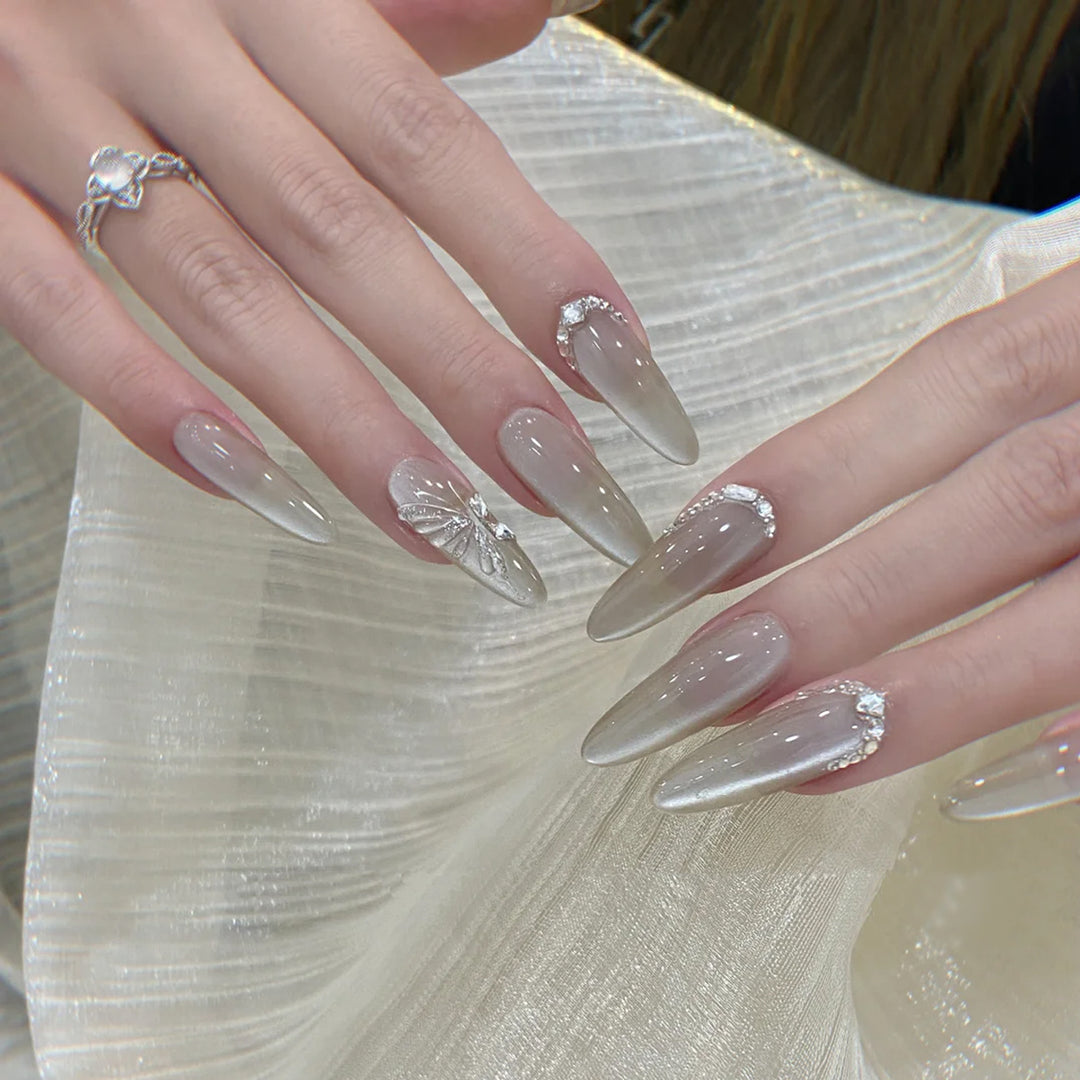 Stylish Press-On Nail Tips with Leopard Design Bowlift