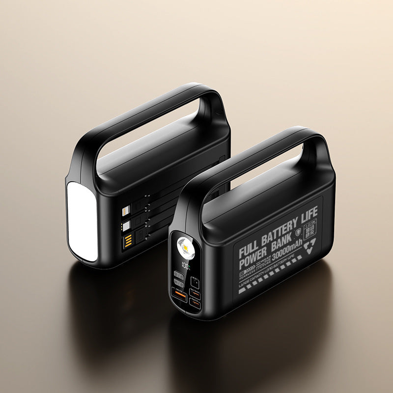 Portable power bank with integrated LED lighting and high capacity Bowlift