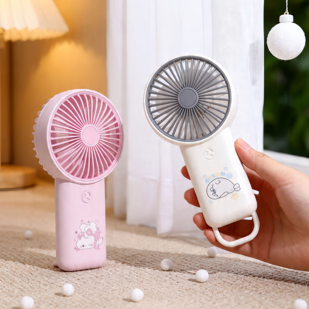 Ladies portable hand fan with cute penguin design Bowlift