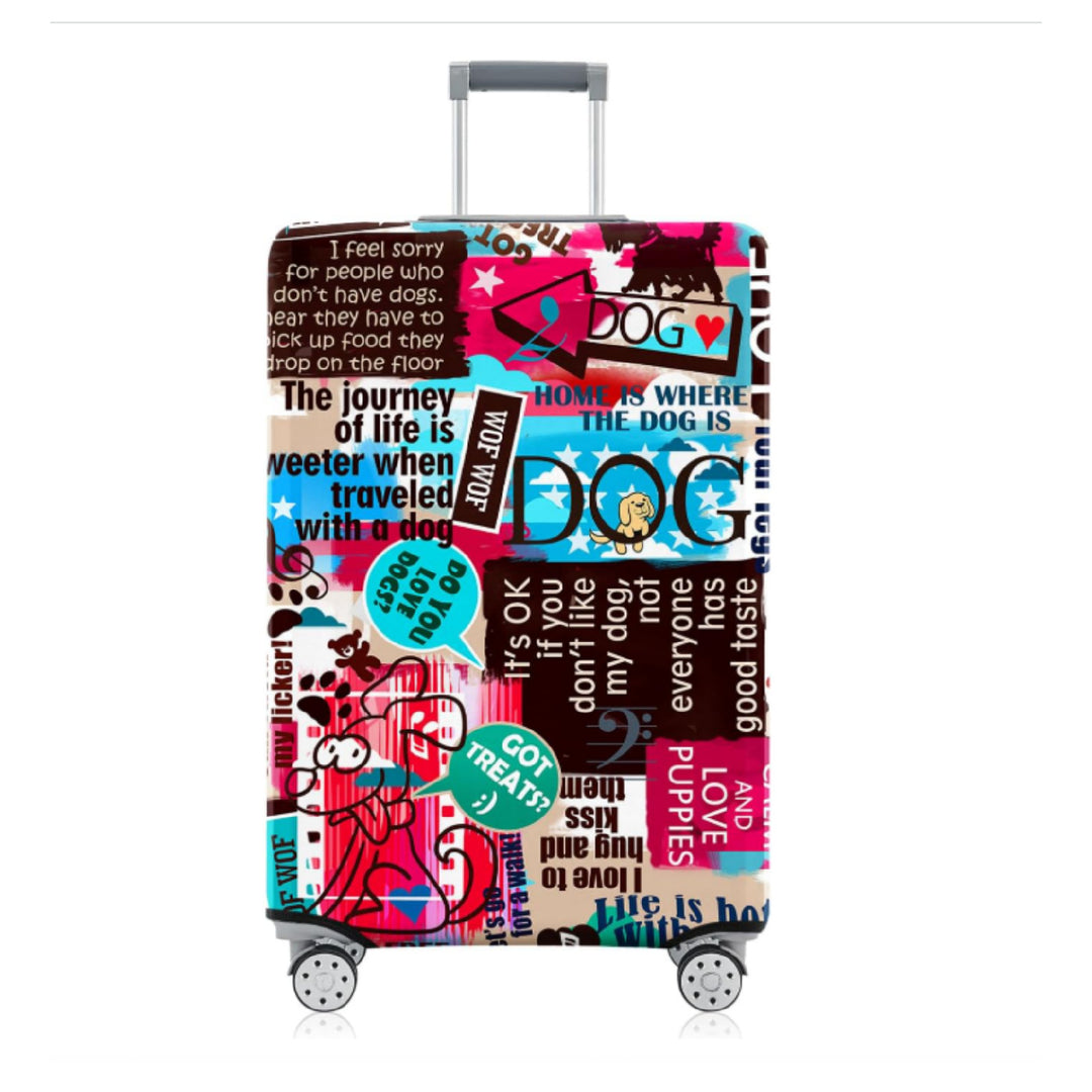 Unisex non-elastic suitcase cover with mandala motif, stretch protective cover for telescopic handle and wheels Bowlift