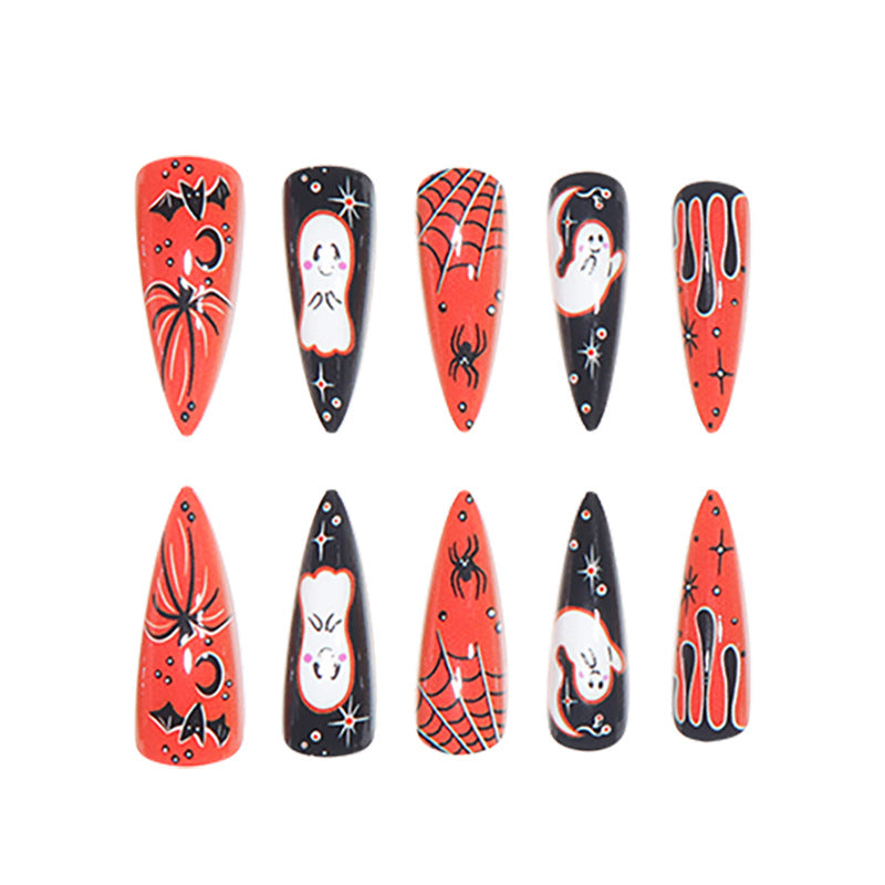 Halloween Themed Stiletto Press-On Nails Bowlift