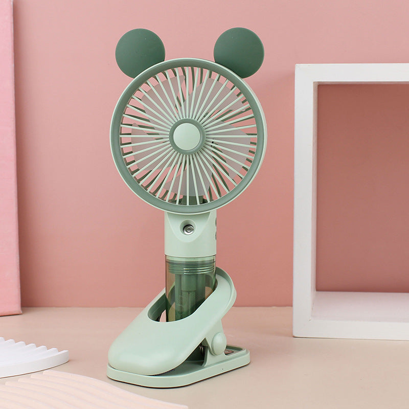 Women Portable Mini Fan with Spray Function Bowlift
