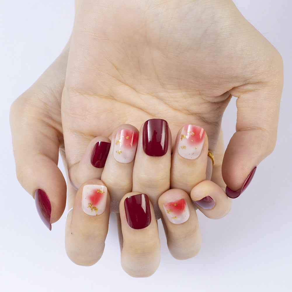 Artificial nails with glitter and gradient Bowlift