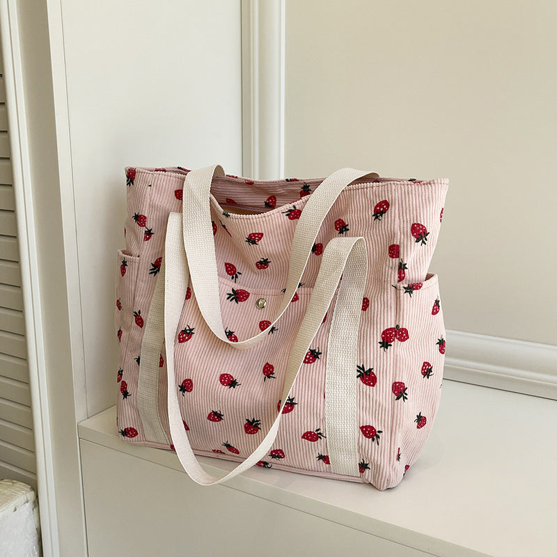 WoFloral Patterned Canvas Shopping Tote Bag Bowlift
