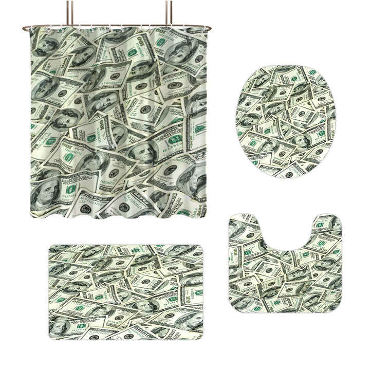 Digital Dollar Bill Bathroom Set Bowlift