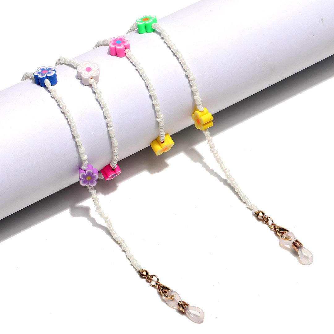 Decorative Flower Beaded Eyewear Chain Bowlift