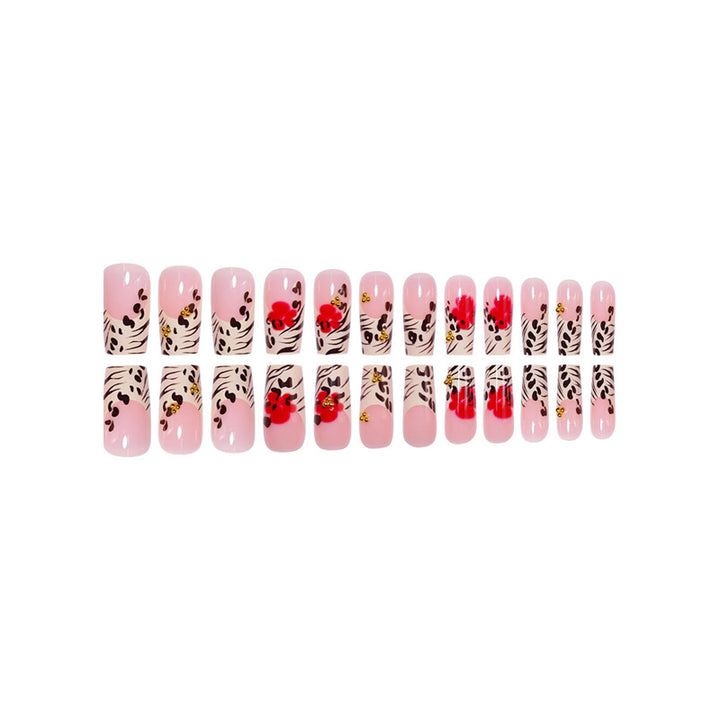 Floral and Animal Print Press-On Nail Art Bowlift