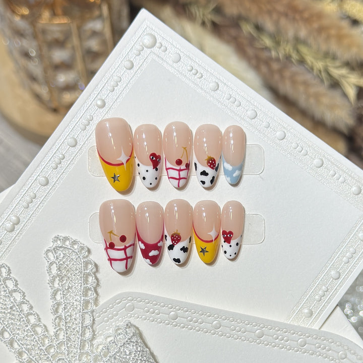 Creative Fruit-Themed Press-On Nail Set Bowlift