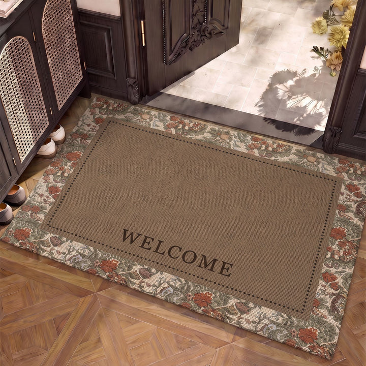Floral Patterned Entryway Mat Bowlift
