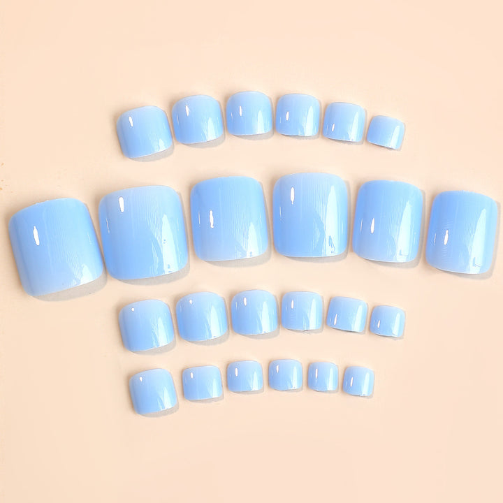 Artificial nail set with delicate blue and caring accessories Bowlift