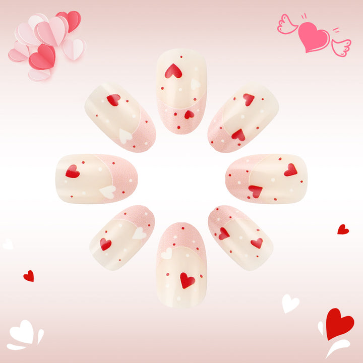 Heart-Decorated Nail Art Bowlift