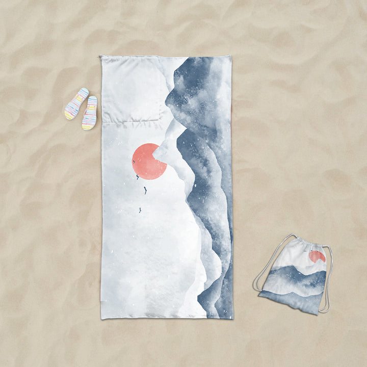 practical beach towel with integrated tote bag design Bowlift