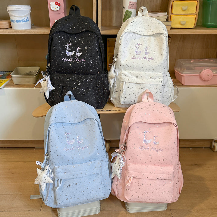 Star-Embellished Casual Backpack Bowlift 1791205643