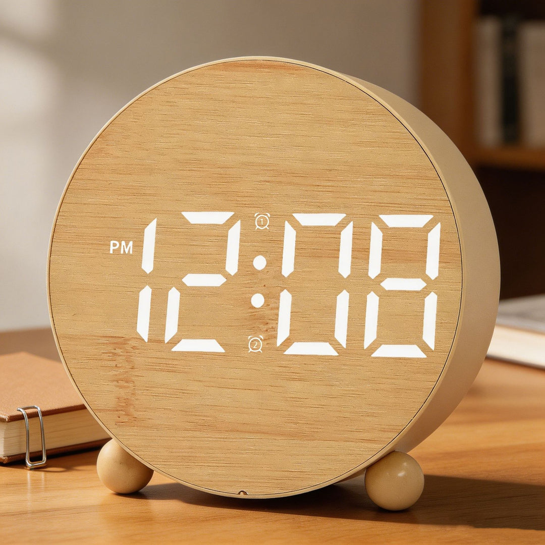 Digital Alarm Clock with Large LED Display and Gentle Alarm Function Bowlift