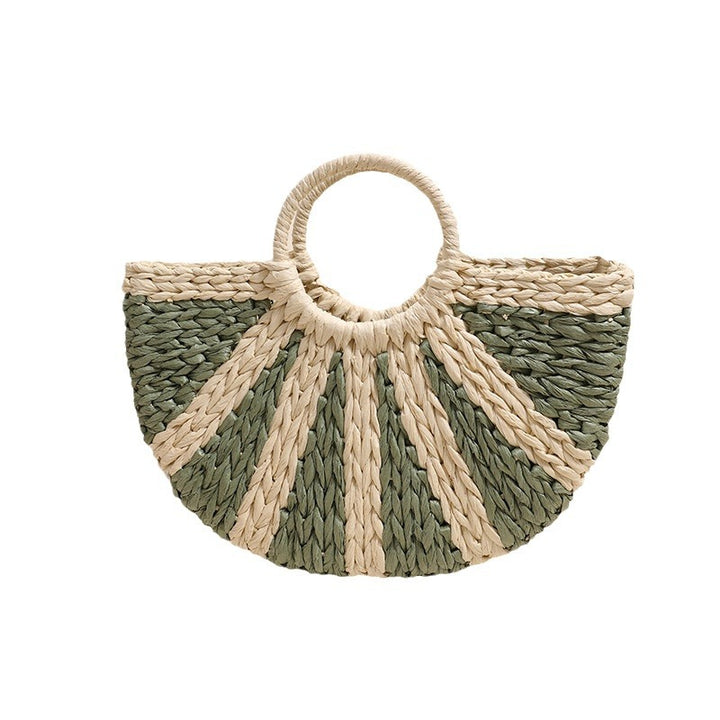Handbag Made of Handwoven Bast with Base Structure Bowlift