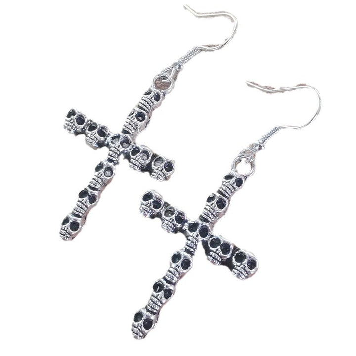 Gothic Skull Cross Earrings Bowlift
