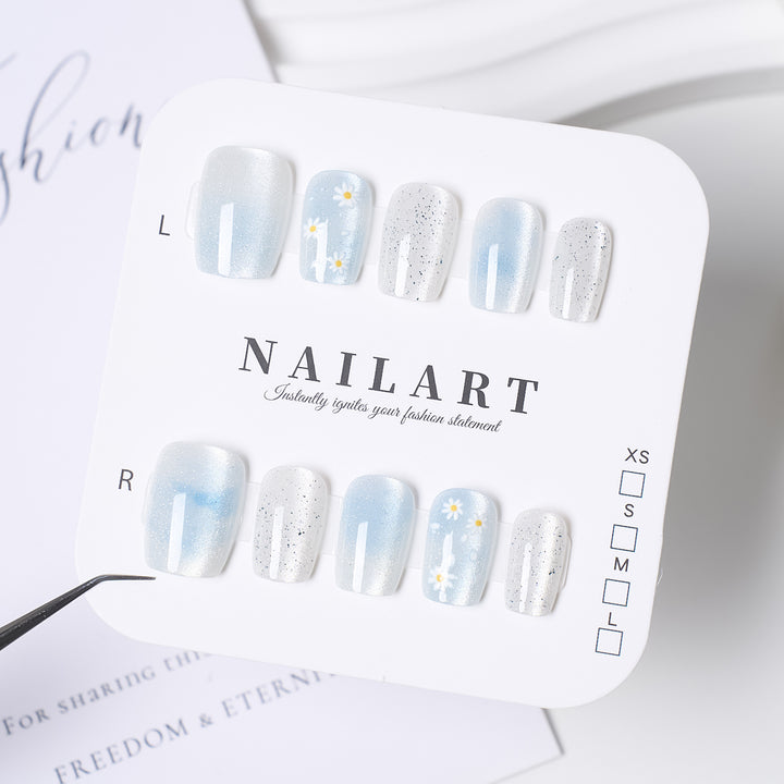Decorative Press-On Nail Extensions with Bow and Rhinestone Accents Bowlift
