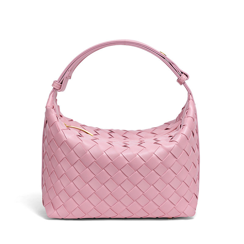Woven Leather Handbag Bowlift