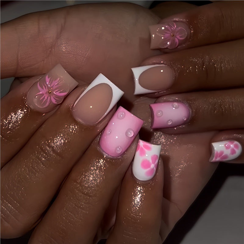 Floral Design Press-On Nail Art Extensions Bowlift