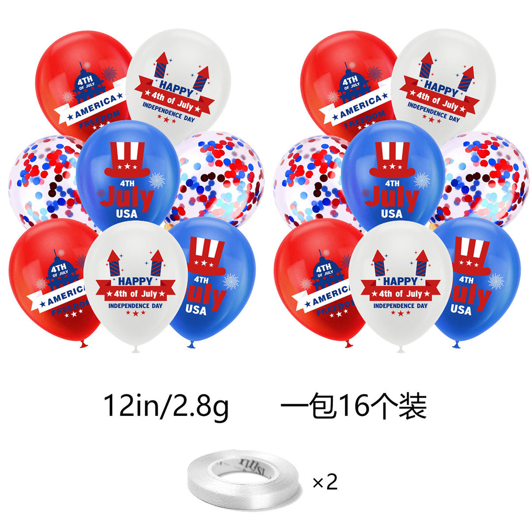Unisex latex balloon printed with patriotic USA heart and lettering design Bowlift