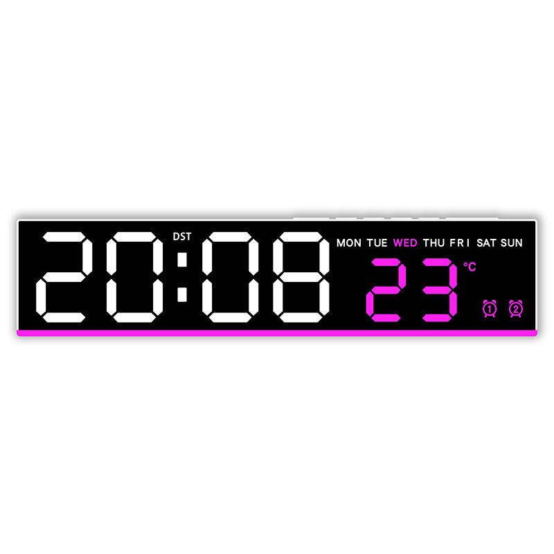 Digital wall clock with large LED digits and temperature display Bowlift