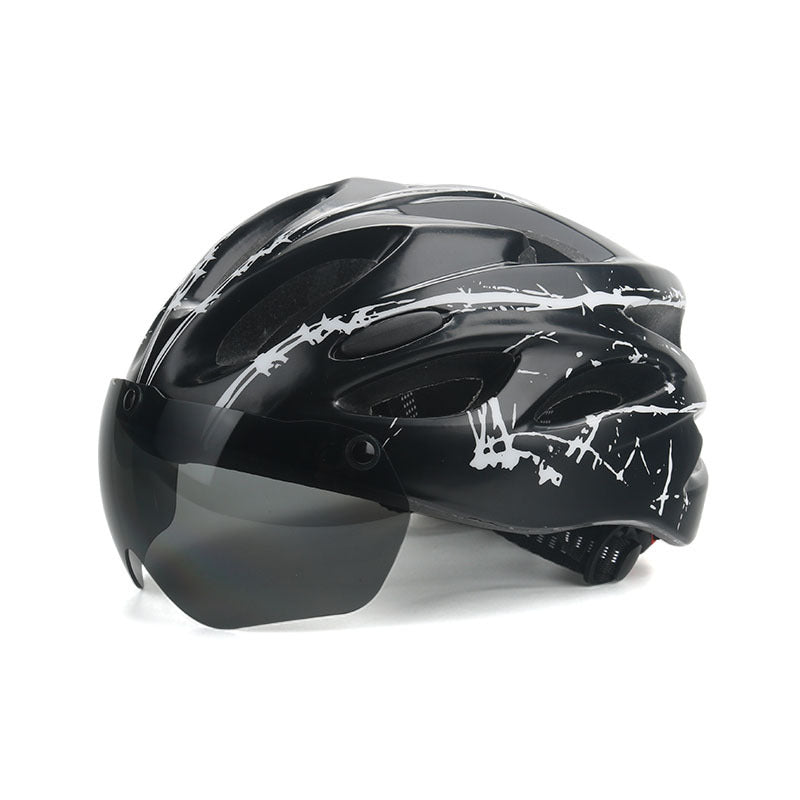 Cycling Helmet with Built-in Visor Bowlift